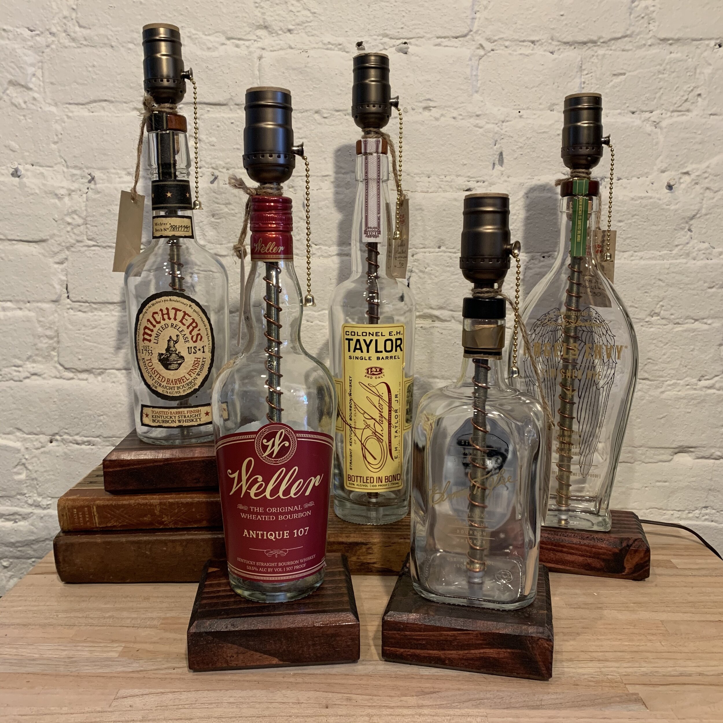 whiskey bottle lamps weller colonel eh taylor angels envy